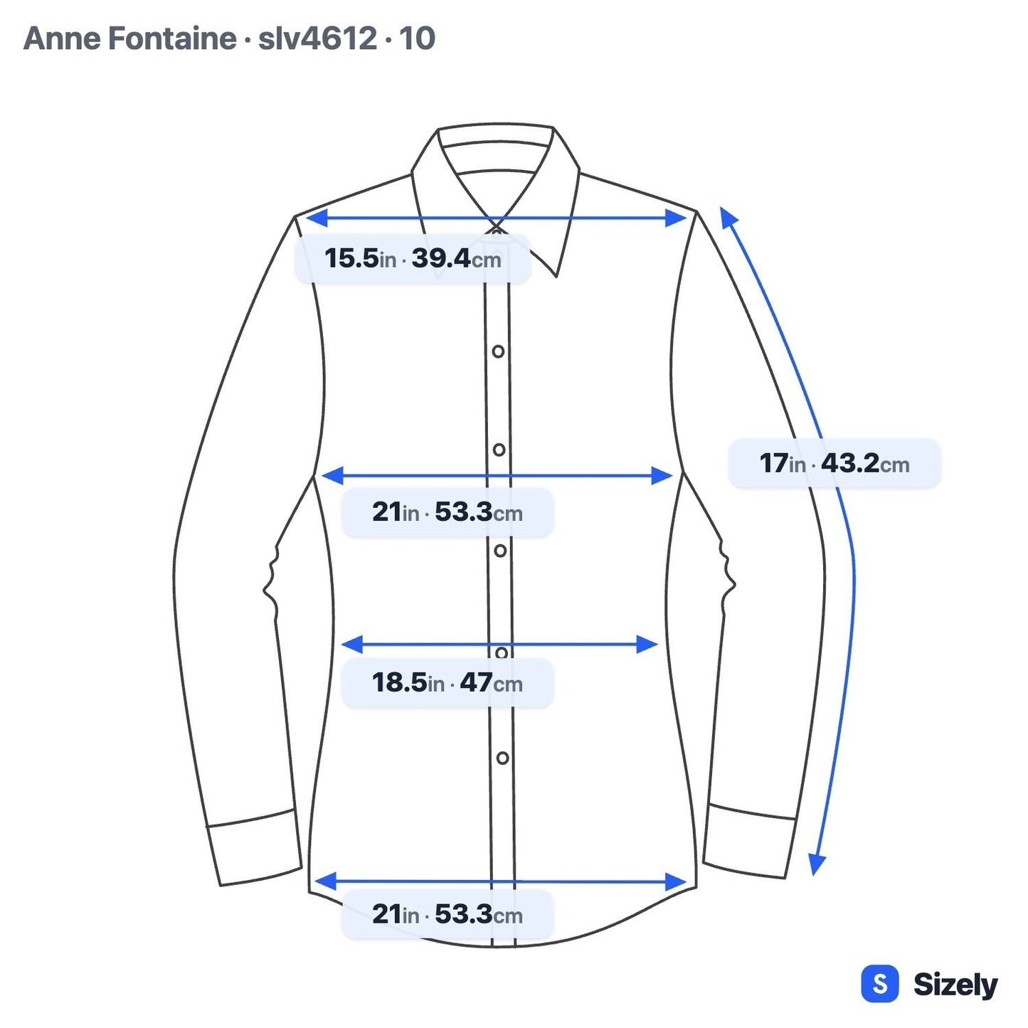 Anne Fontaine Paris Connie Black French Pima Cotton 3/4 Sleeve Minimalist Shirt