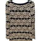 Switch Jessica Howard Evenings Vintage Black Gold Metallic Lace Sheath Dress Womens 6 3 image