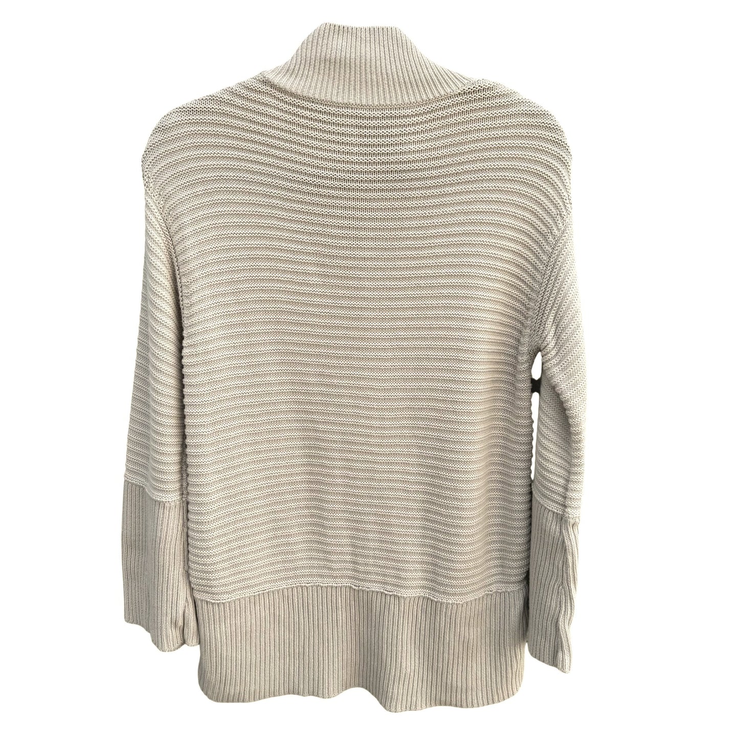 Marla Wynne Tan Ribbed Turtleneck Pullover Bell Sleeve Knit Sweater Lagenlook XS