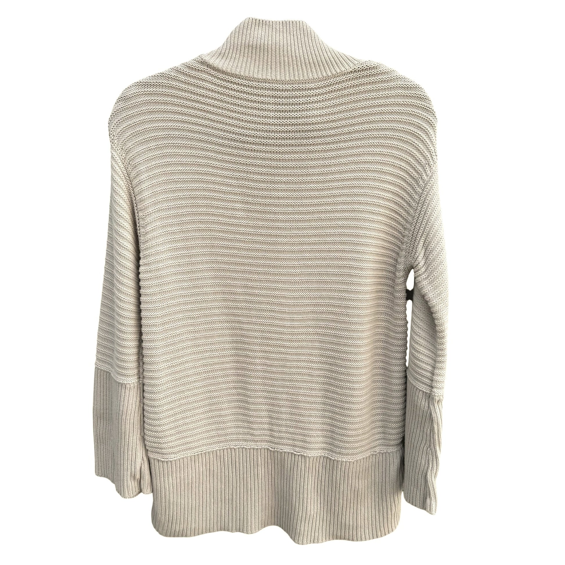Marla Wynne Tan Ribbed Turtleneck Pullover Bell Sleeve Knit Sweater Lagenlook XS