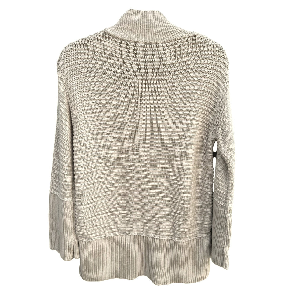 Marla Wynne Tan Ribbed Turtleneck Pullover Bell Sleeve Knit Sweater Lagenlook XS
