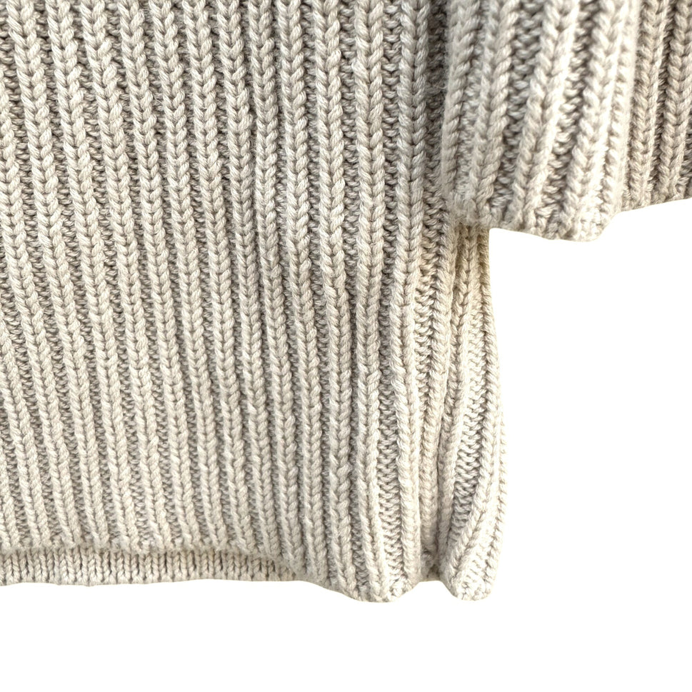 Marla Wynne Tan Ribbed Turtleneck Pullover Bell Sleeve Knit Sweater Lagenlook XS