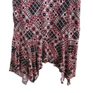 Switch Vol. 1 Y2K Boho Indie Geometric Handkerchief Hem Festival Skirt Burgundy Black S 3 image