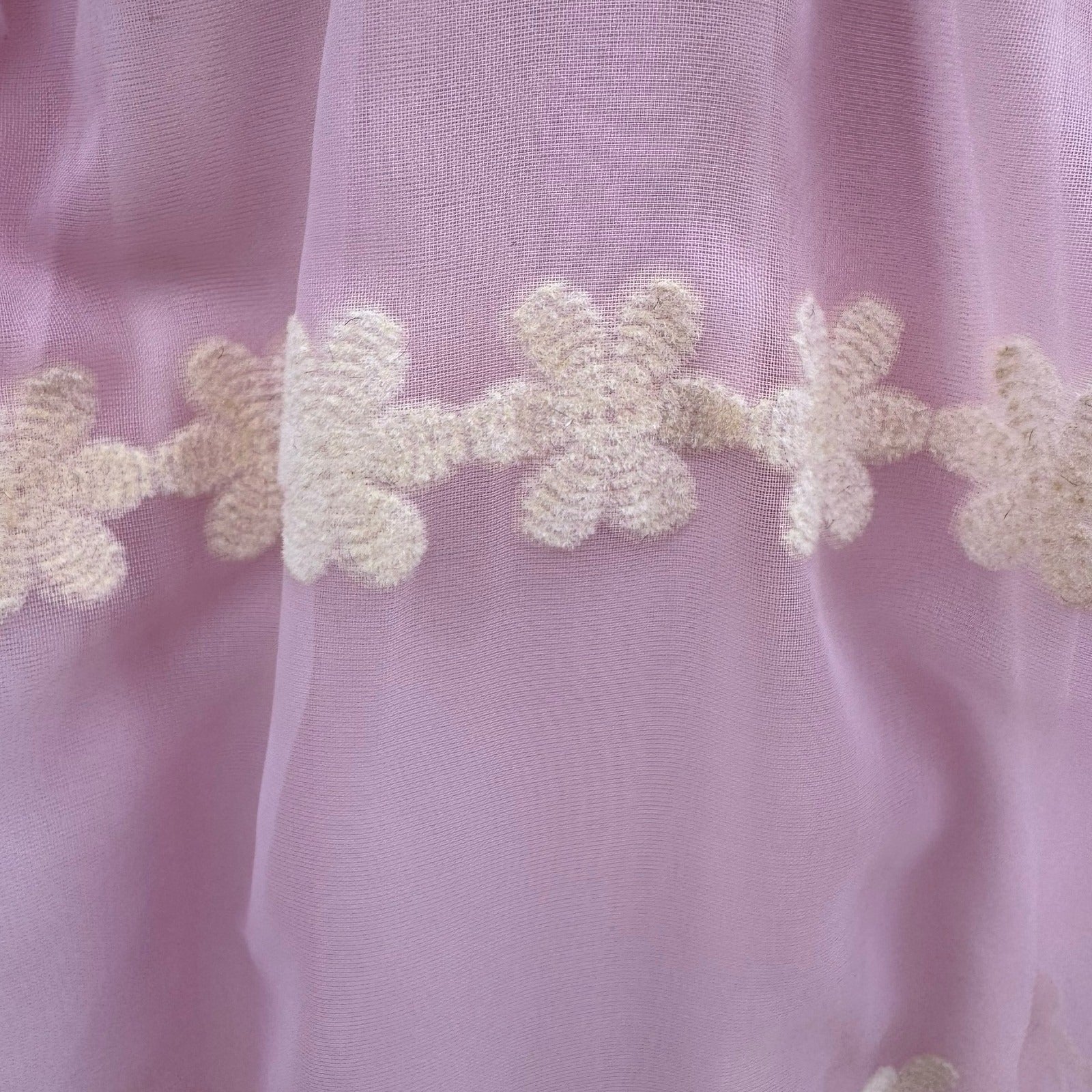 Emma Domb Vintage 70s Pink Chiffon Floral Embroidered Ruffle Halter Maxi Dress