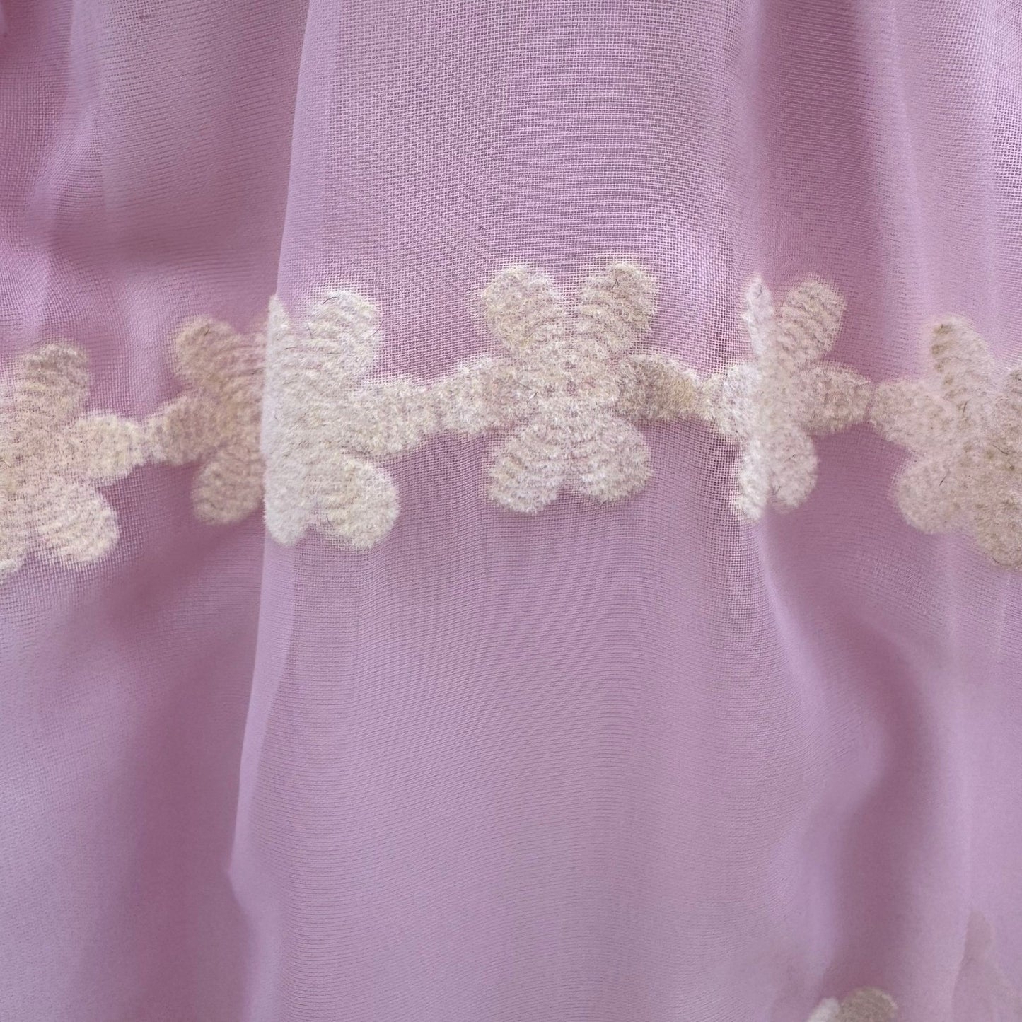 Emma Domb Vintage 70s Pink Chiffon Floral Embroidered Ruffle Halter Maxi Dress
