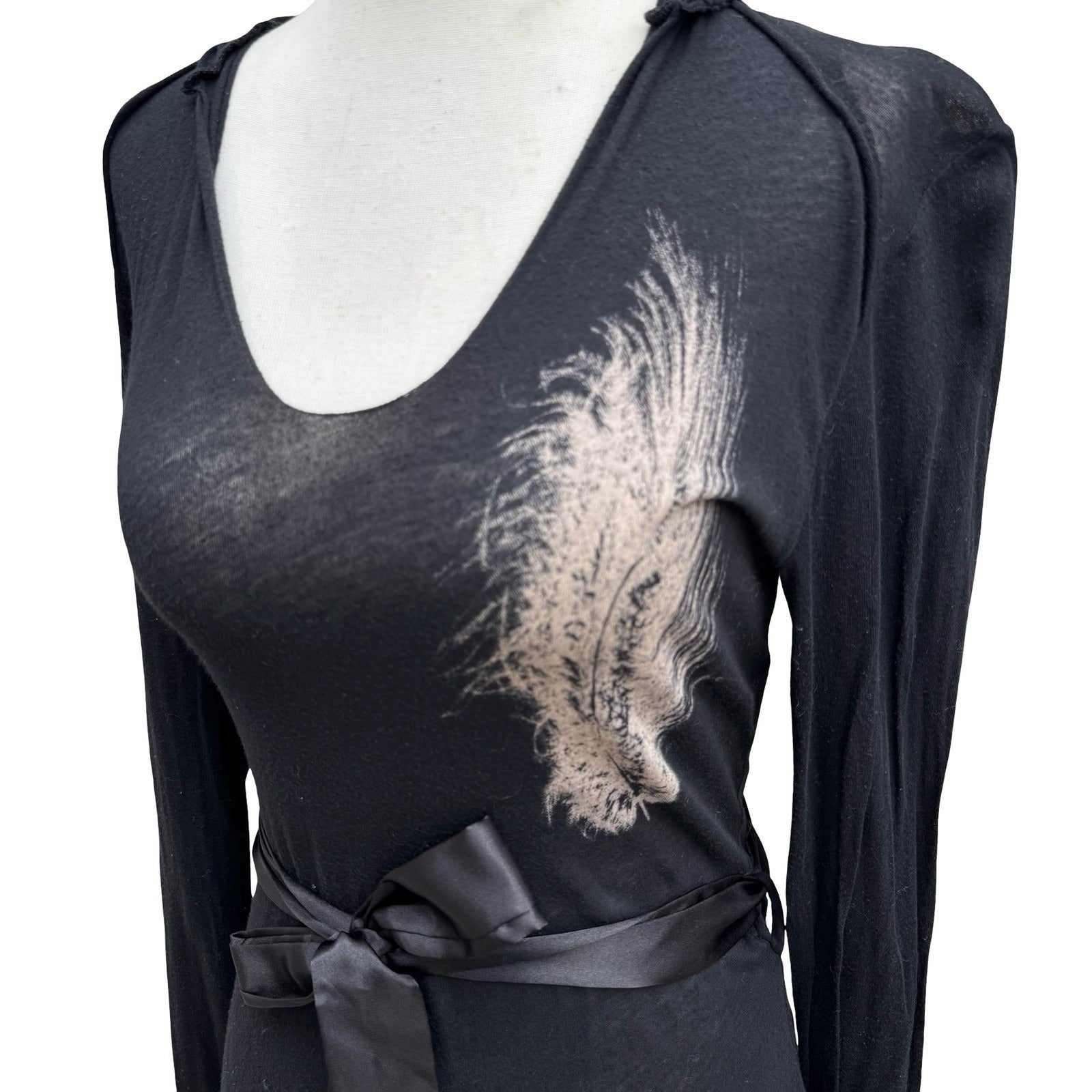 China Doll Y2K Goth Alt Emo Fairy Grunge Hooded Edgy Mini Dress Feather Graphic