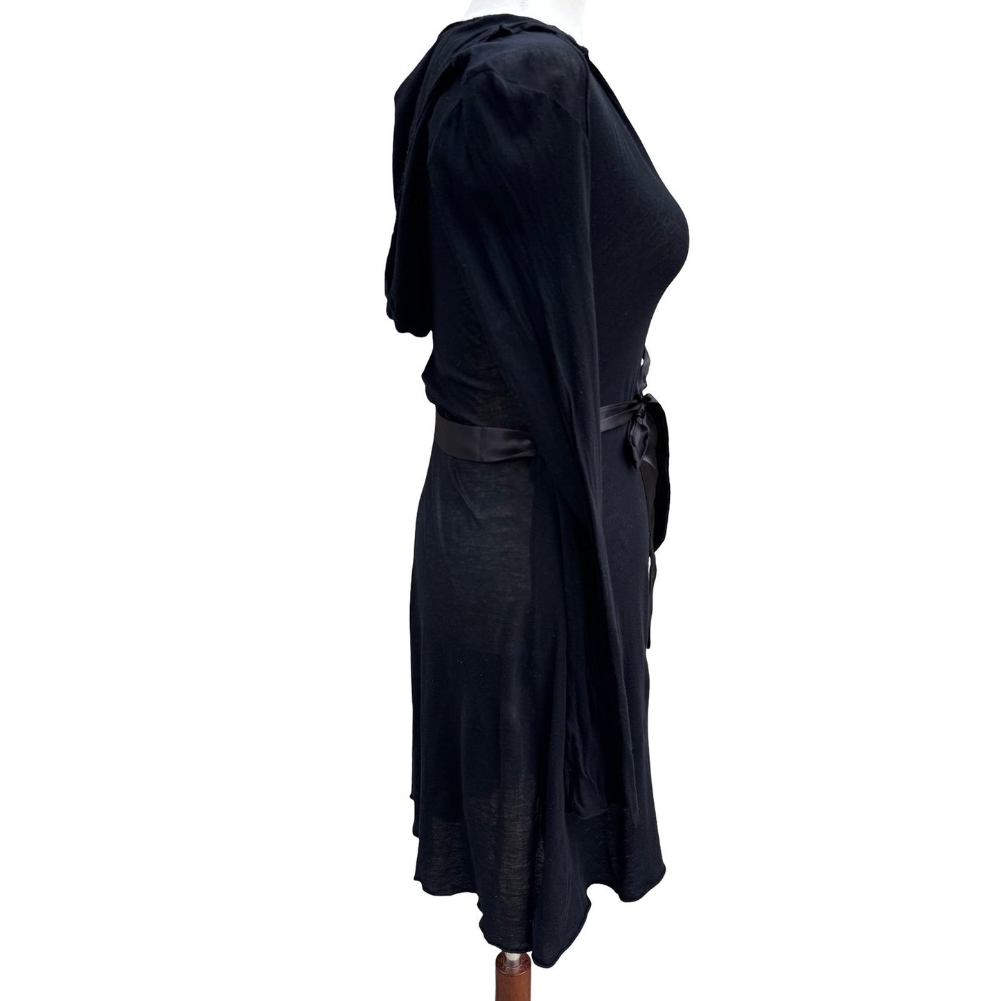 China Doll Y2K Goth Alt Emo Fairy Grunge Hooded Edgy Mini Dress Feather Graphic