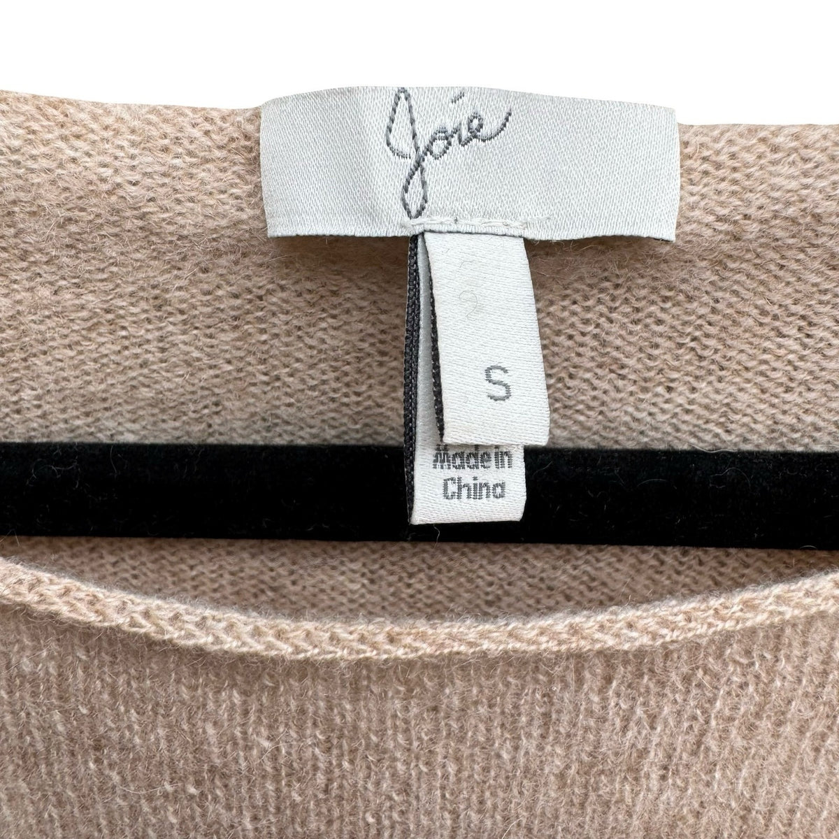 Joie Cashmere Quiet Luxury Minimalist Preppy Soft Girl Layered Hem Sweater Tan S