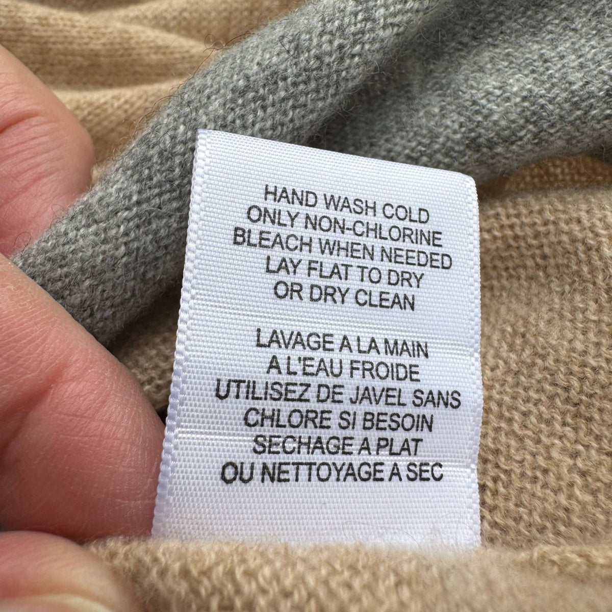 Joie Cashmere Quiet Luxury Minimalist Preppy Soft Girl Layered Hem Sweater Tan S