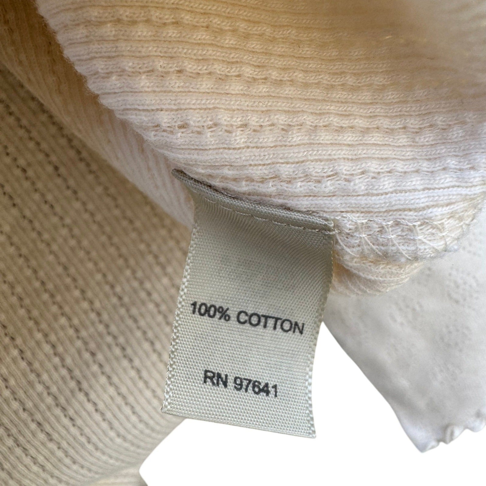 J.Jill Cream Cotton Pointelle Ribbed Turtleneck Lettuce Trim Top XL Womens