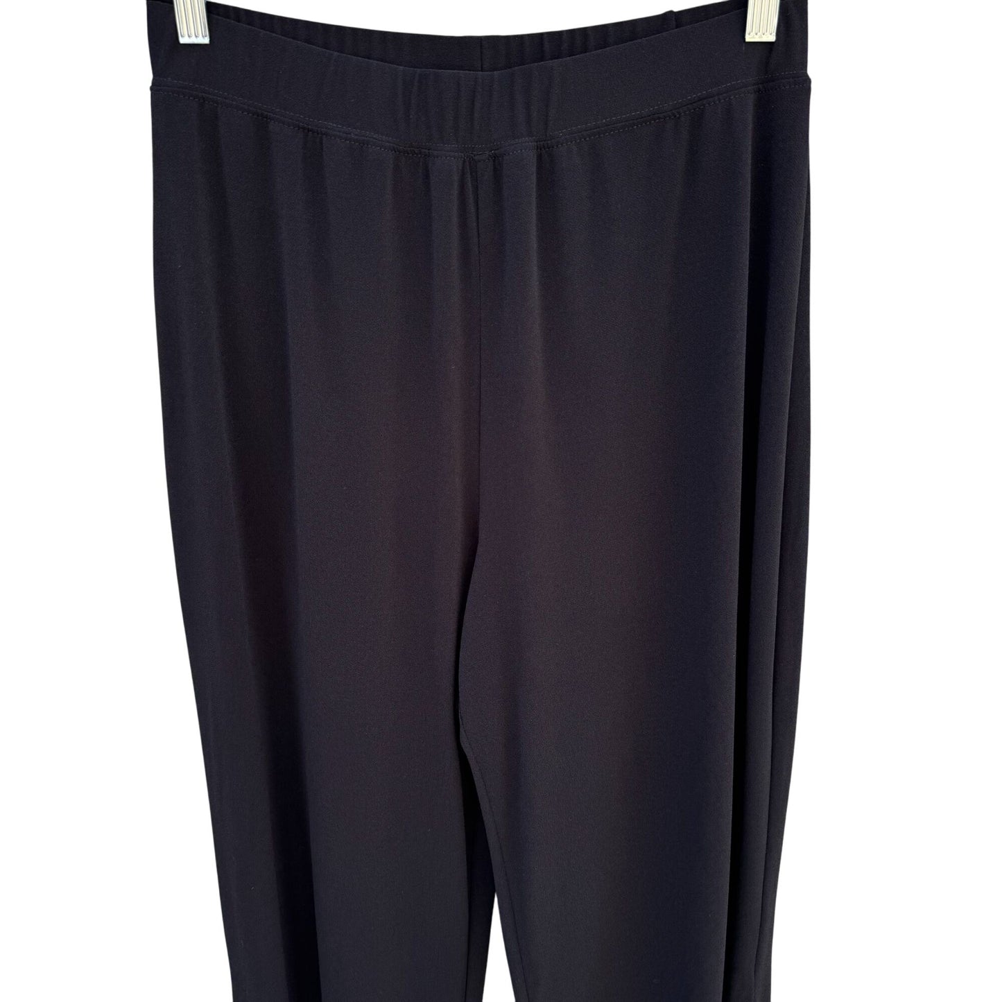 Simonton Says Womens Stretch Black Wide-Leg Side Hem Slit Cropped Dress Pants L