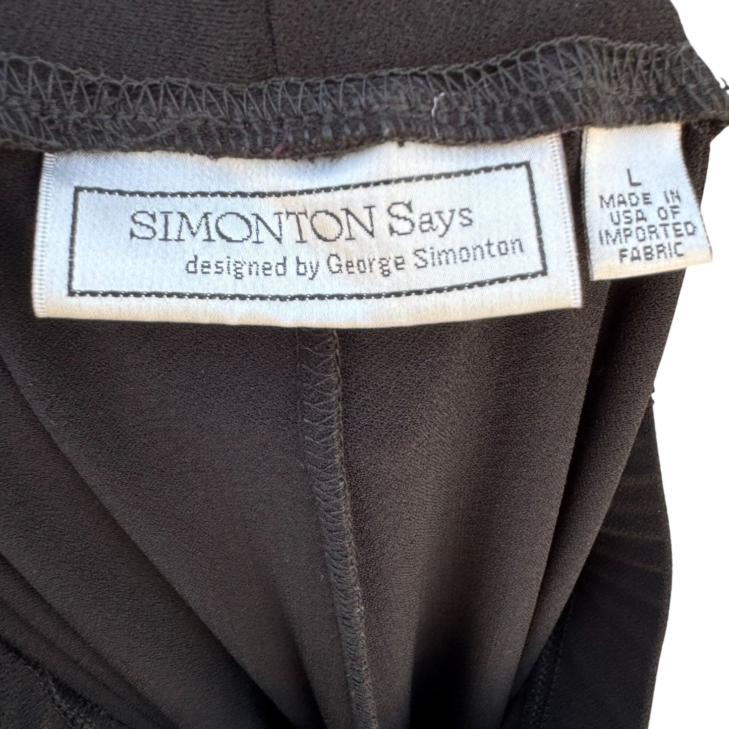 Simonton Says Womens Stretch Black Wide-Leg Side Hem Slit Cropped Dress Pants L