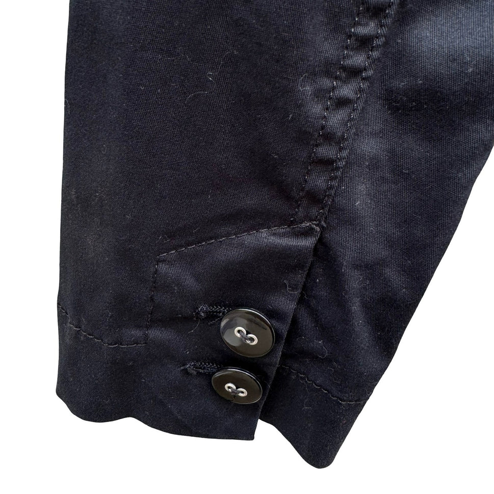 QC Mode Minimalist Italian Tailored Cropped Cotton Stretch Blazer Jacket 4 Goth