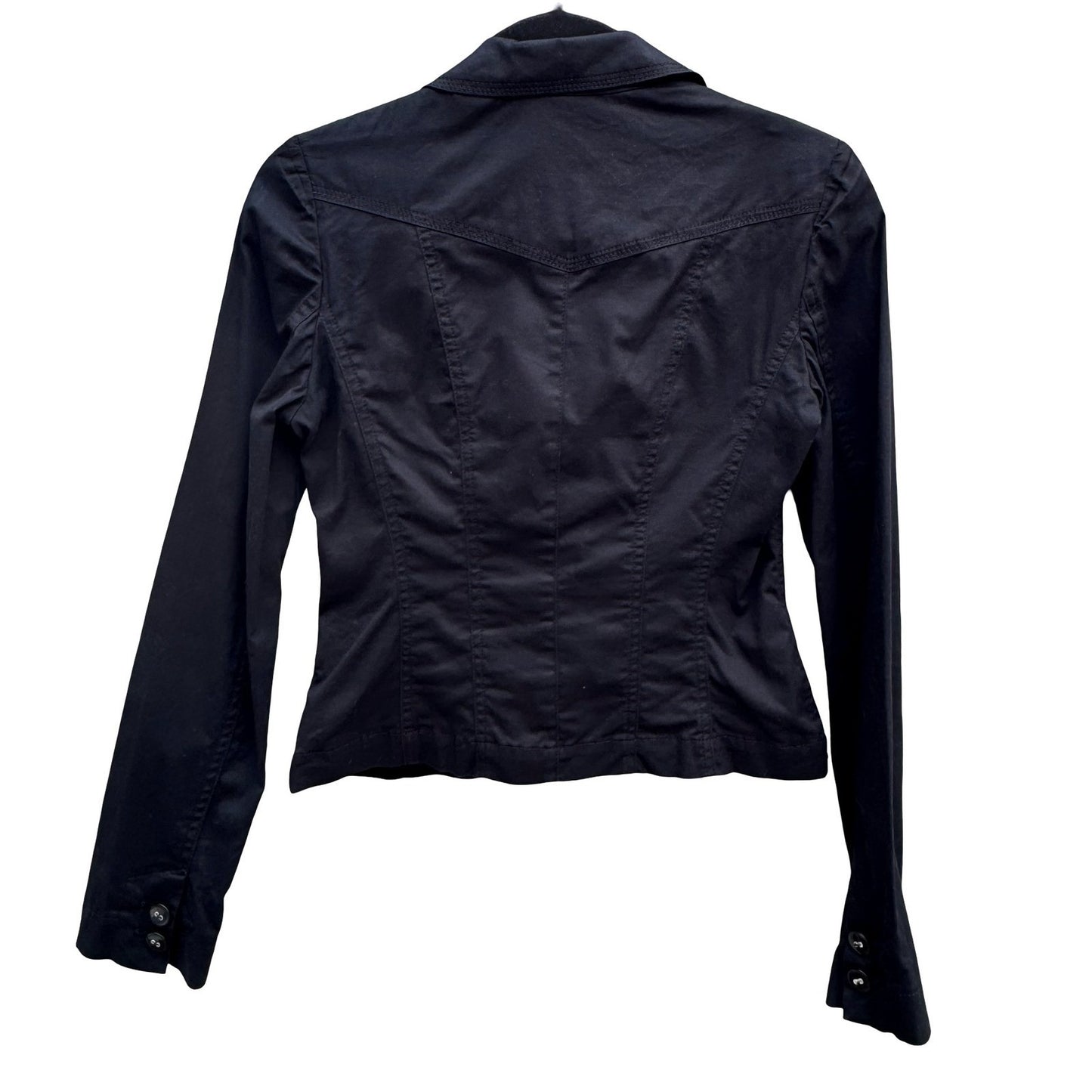QC Mode Minimalist Italian Tailored Cropped Cotton Stretch Blazer Jacket 4 Goth