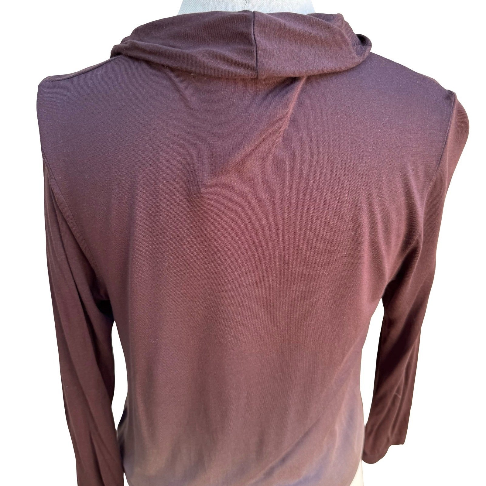 Young Fabulous & Broke Boho Minimalist Ombre Draped Wrap Mini Dress Brown XS
