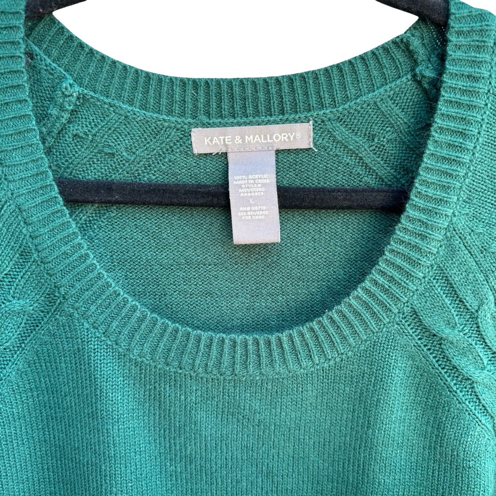 Kate & Mallory Feminine Romantic Coquette Ruffle Sleeve Cable Knit Sweater L