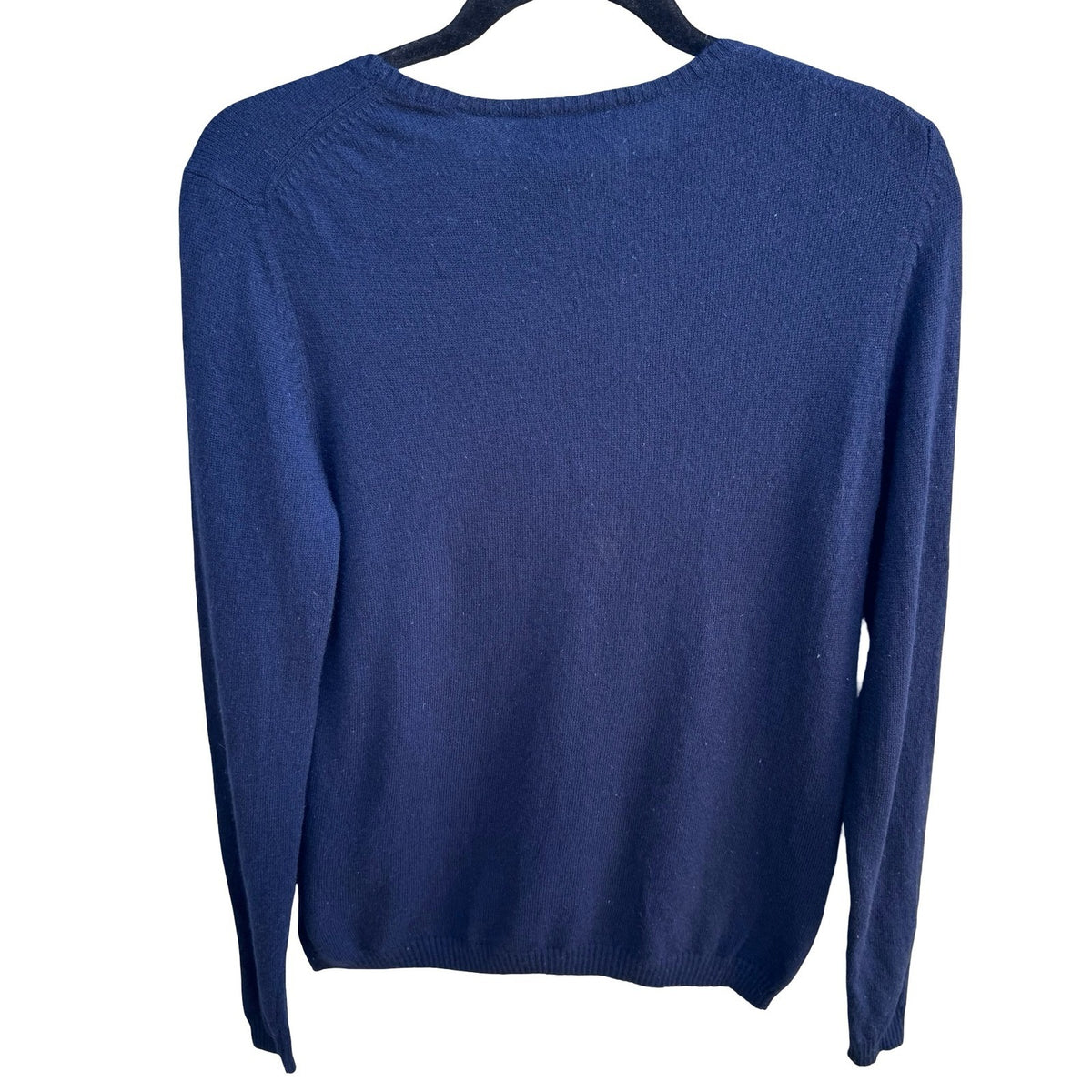 Neiman Marcus Cashmere Quiet Luxury Old Money Minimalist Crewneck Sweater Navy M