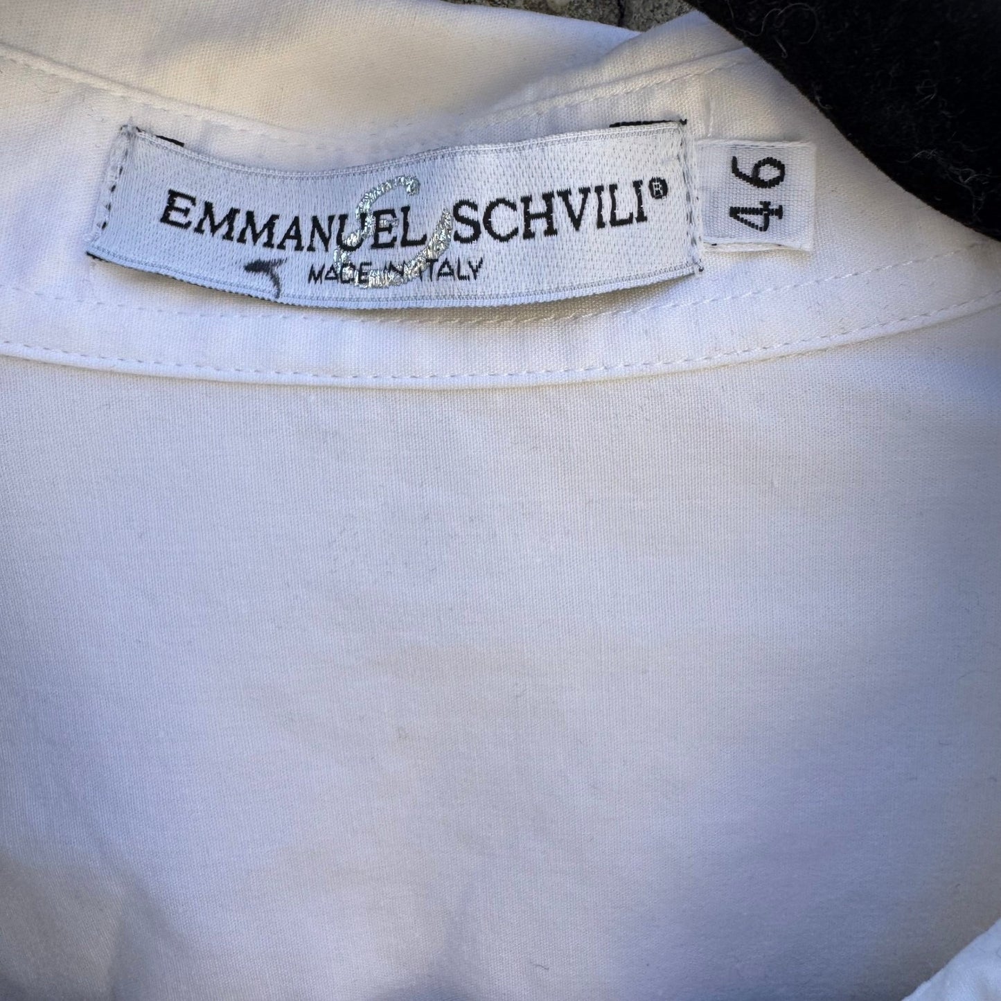 Emmanuel Schvili Trompe L'Oeil Beaded Painted Tassel Italian Luxury Shirt 46/L