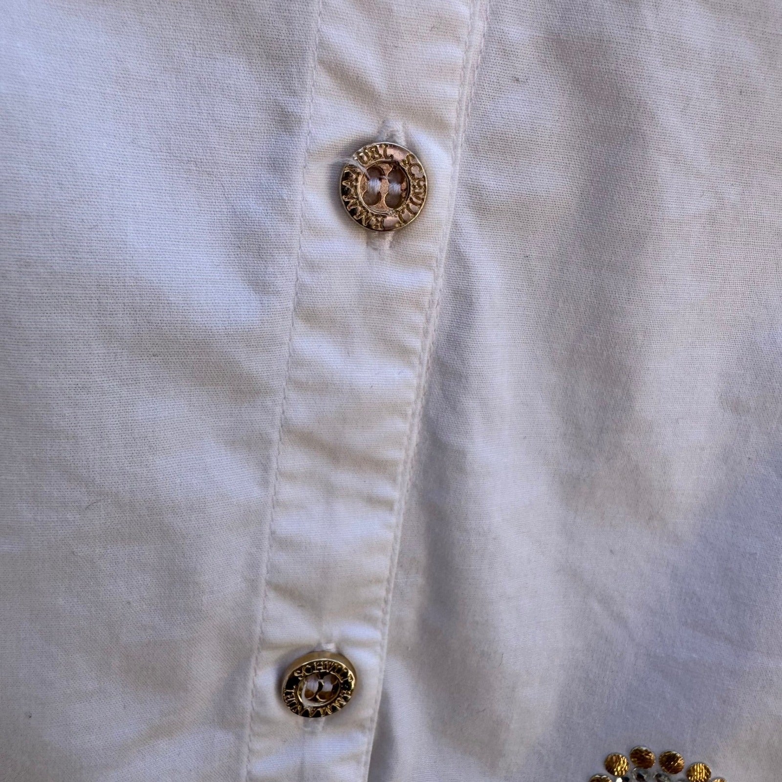Emmanuel Schvili Trompe L'Oeil Beaded Painted Tassel Italian Luxury Shirt 46/L
