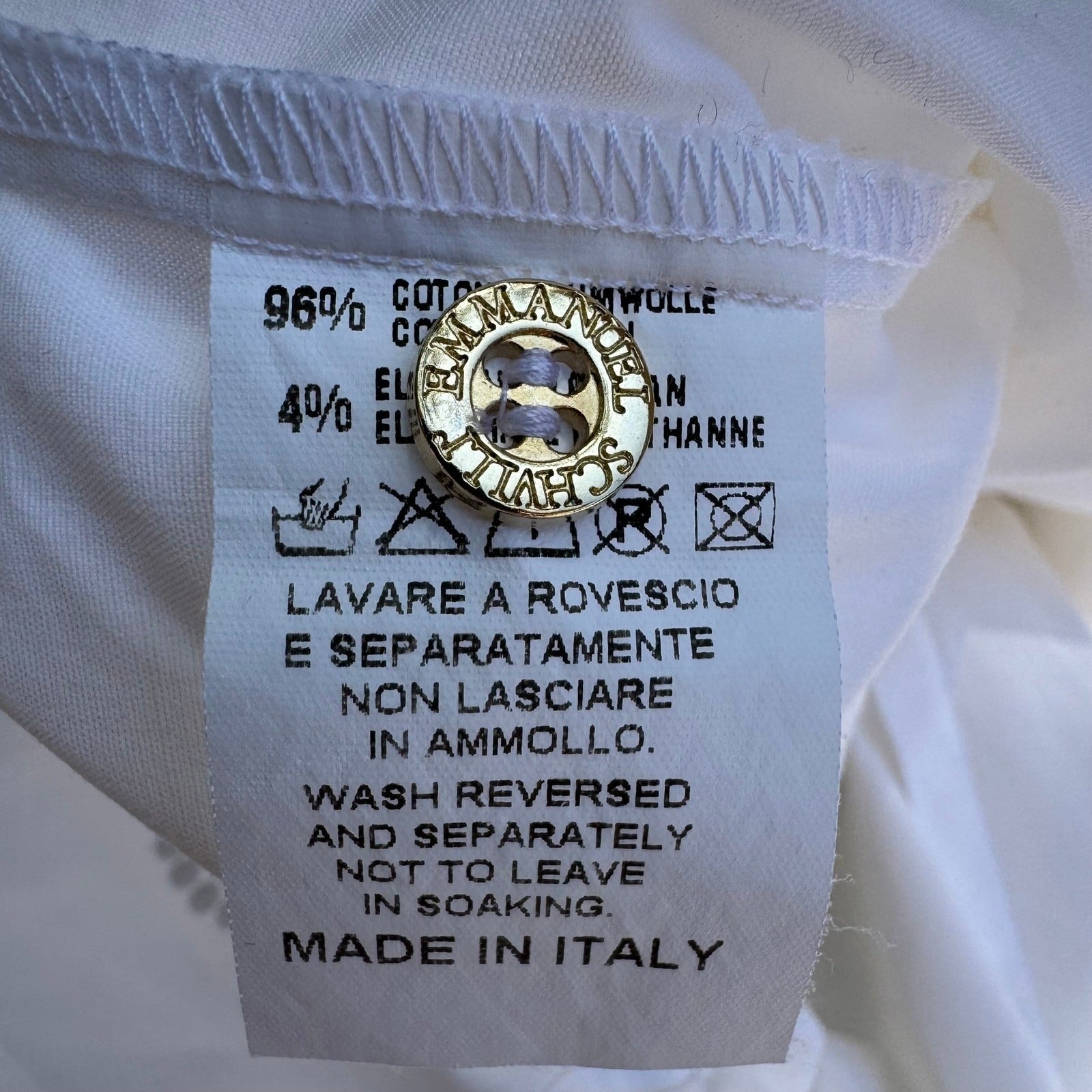 Emmanuel Schvili Trompe L'Oeil Beaded Painted Tassel Italian Luxury Shirt 46/L