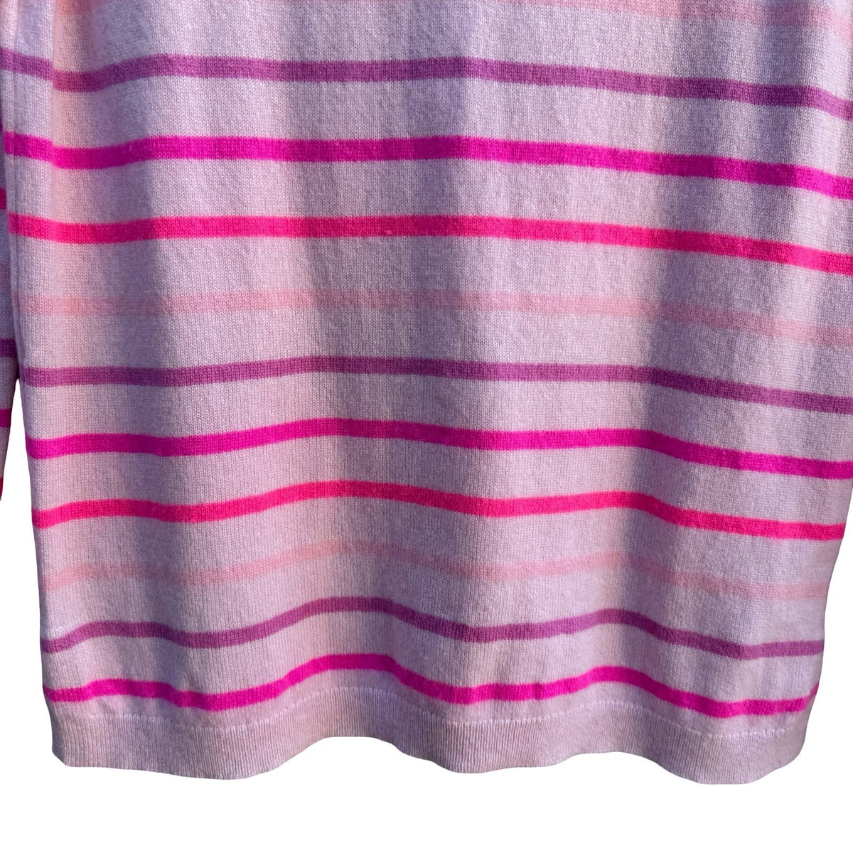J.Crew Luxury Cashmere Barbiecore Coquette Striped Quiet Luxury Preppy Sweater M