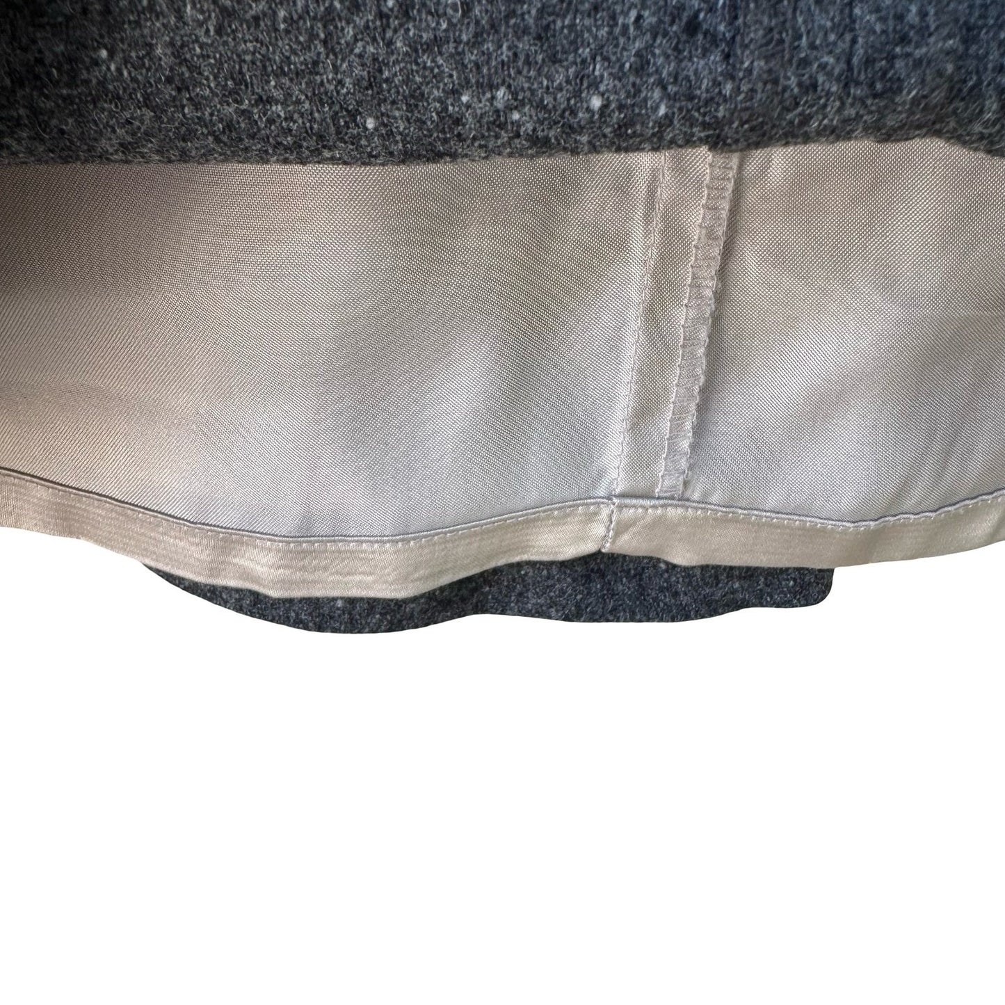 Filippa Y2K Minimalist Preppy Tailored Wool Blend Speckled Tweed Skirt Grey 2