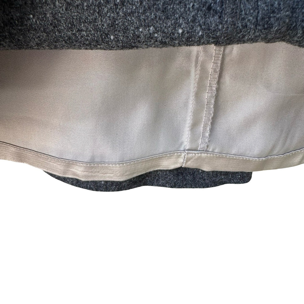Filippa Y2K Minimalist Preppy Tailored Wool Blend Speckled Tweed Skirt Grey 2