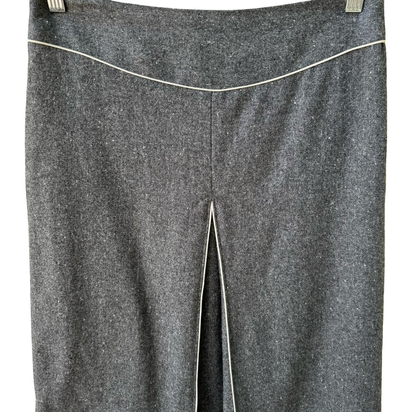 Filippa Y2K Minimalist Preppy Tailored Wool Blend Speckled Tweed Skirt Grey 2