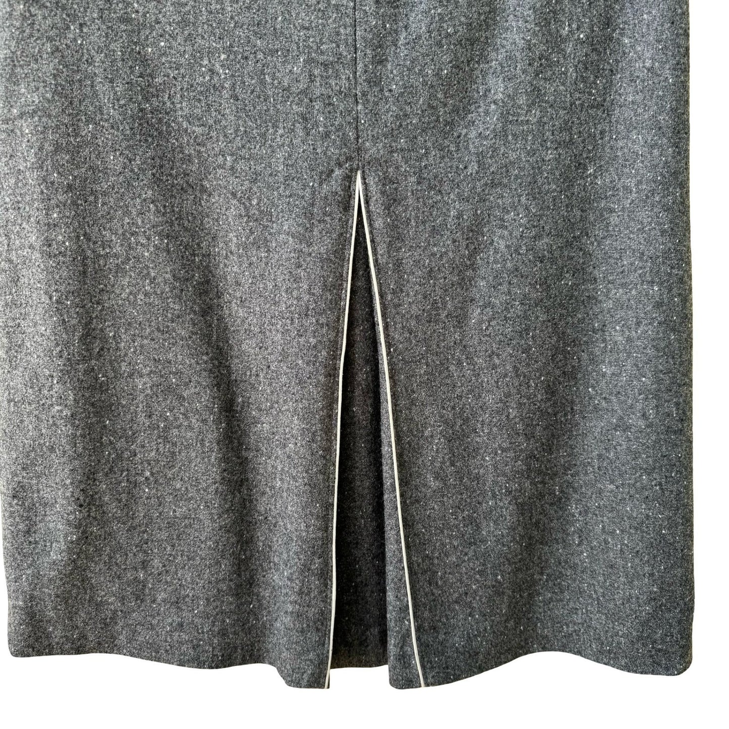 Filippa Y2K Minimalist Preppy Tailored Wool Blend Speckled Tweed Skirt Grey 2