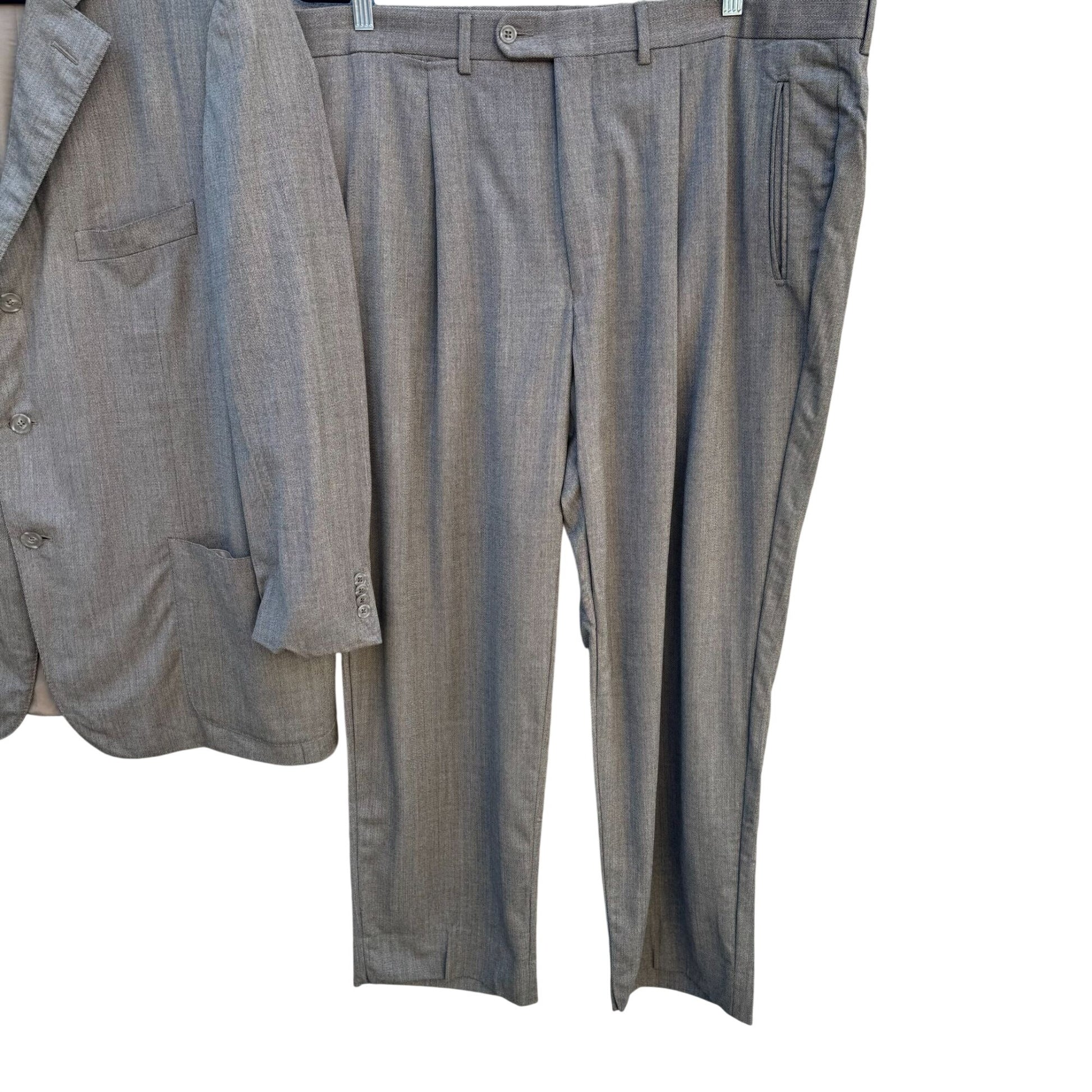 Ermenegildo Zegna For Neiman Marcus Mens Gray Suit 2-Piece Wool Blend Italy 56IT