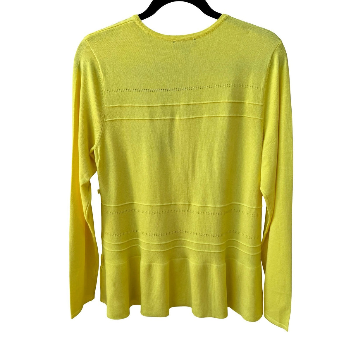 Jason Wu Peplum Pointelle Knit Minimalist Preppy Dopamine Dressing Cardigan NEW