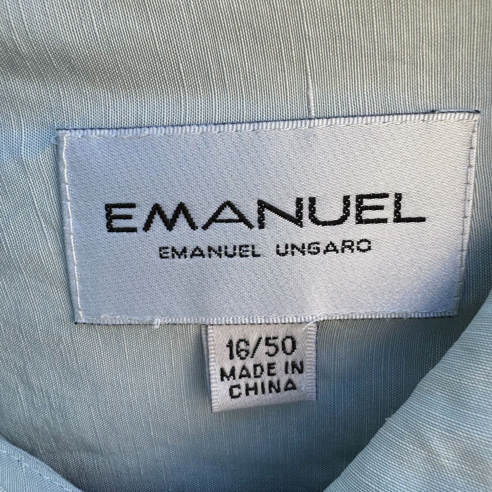 Emanuel Ungaro Vintage 80s Womens Preppy Old Money Long Sleeve Button Blouse 16