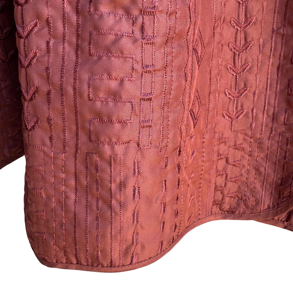 Alfred Dunner Vintage Womens Quilted Rust Mandarin Collar Jacket Blazer 20W