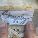 Switch Shapely Vintage 70s 80s Cottagecore Eyelet Ruffle Bib Blouse Puff Sleeve Cream L 2 image