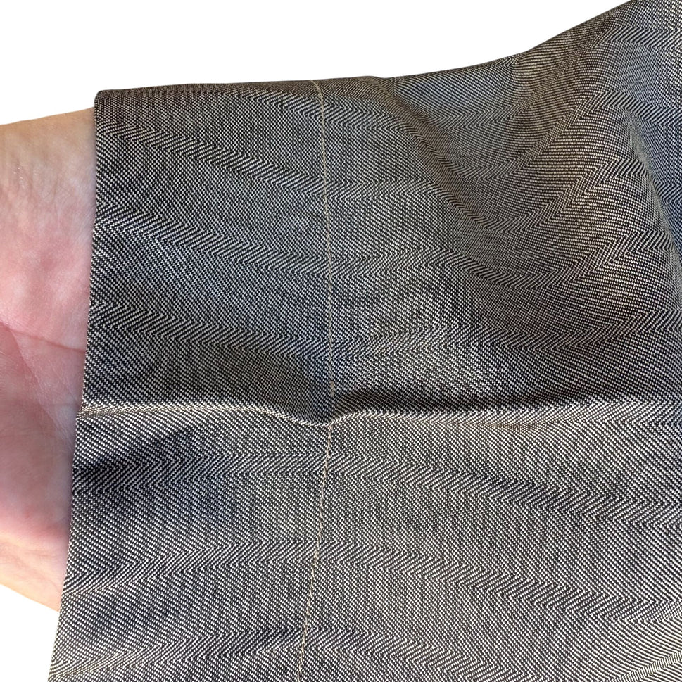 Paseco Vintage Mens Gray Herringbone Pleated Front Classic Fit Dress Pant Slacks