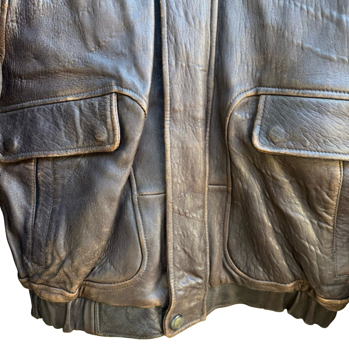 U2 Wear Me Out Vintage Distressed Leather Biker Moto Aviator Bomber Jacket Mens