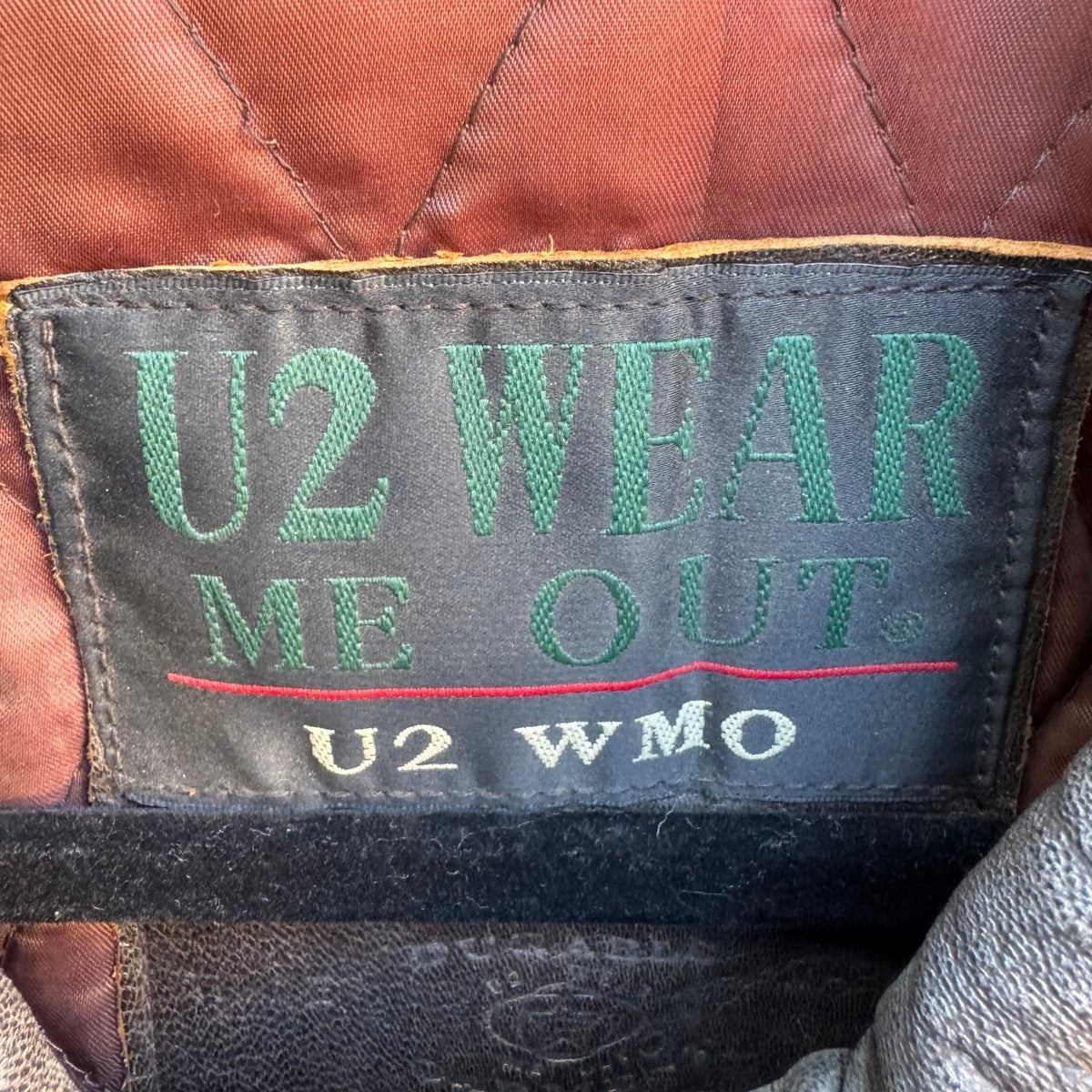U2 Wear Me Out Vintage Distressed Leather Biker Moto Aviator Bomber Jacket Mens