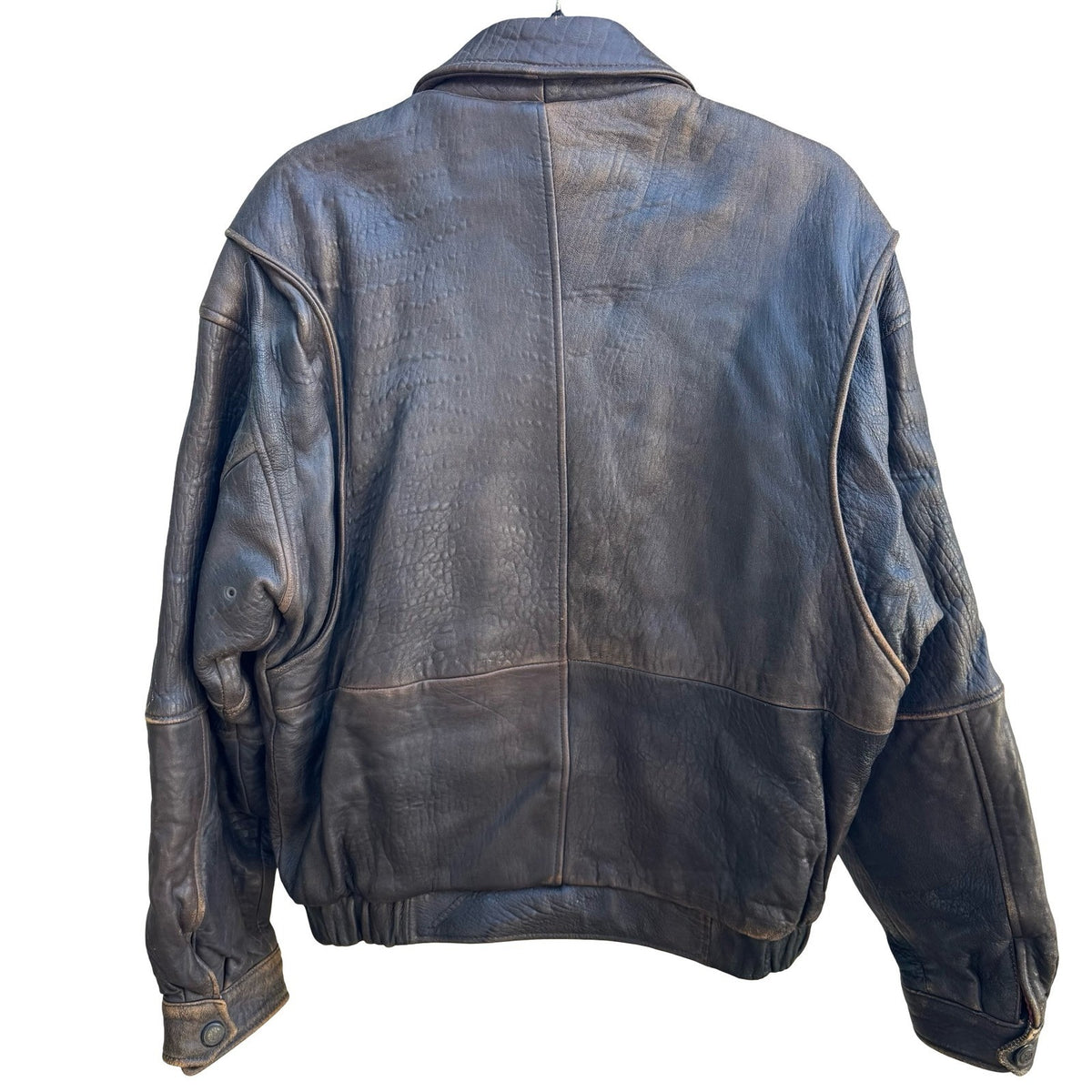 U2 Wear Me Out Vintage Distressed Leather Biker Moto Aviator Bomber Jacket Mens