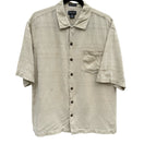 Switch St Johns Bay Mens M Tan Washable Silk Short Sleeve Camp Shirt Stripe Coastal 3 image