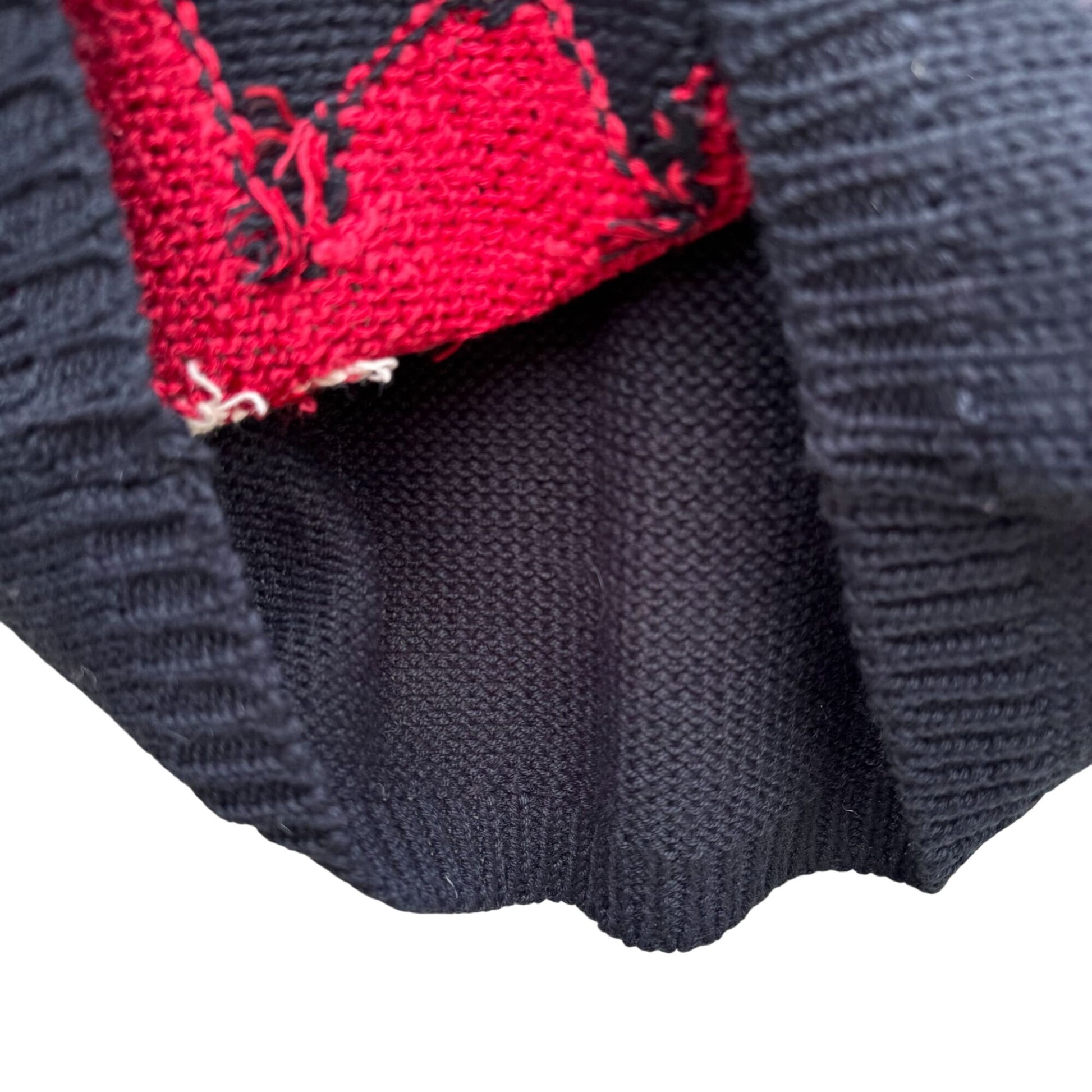 Jack Winter Vintage Womens Floral Knit Black Red Gray Short Sleeve Sweater Top S