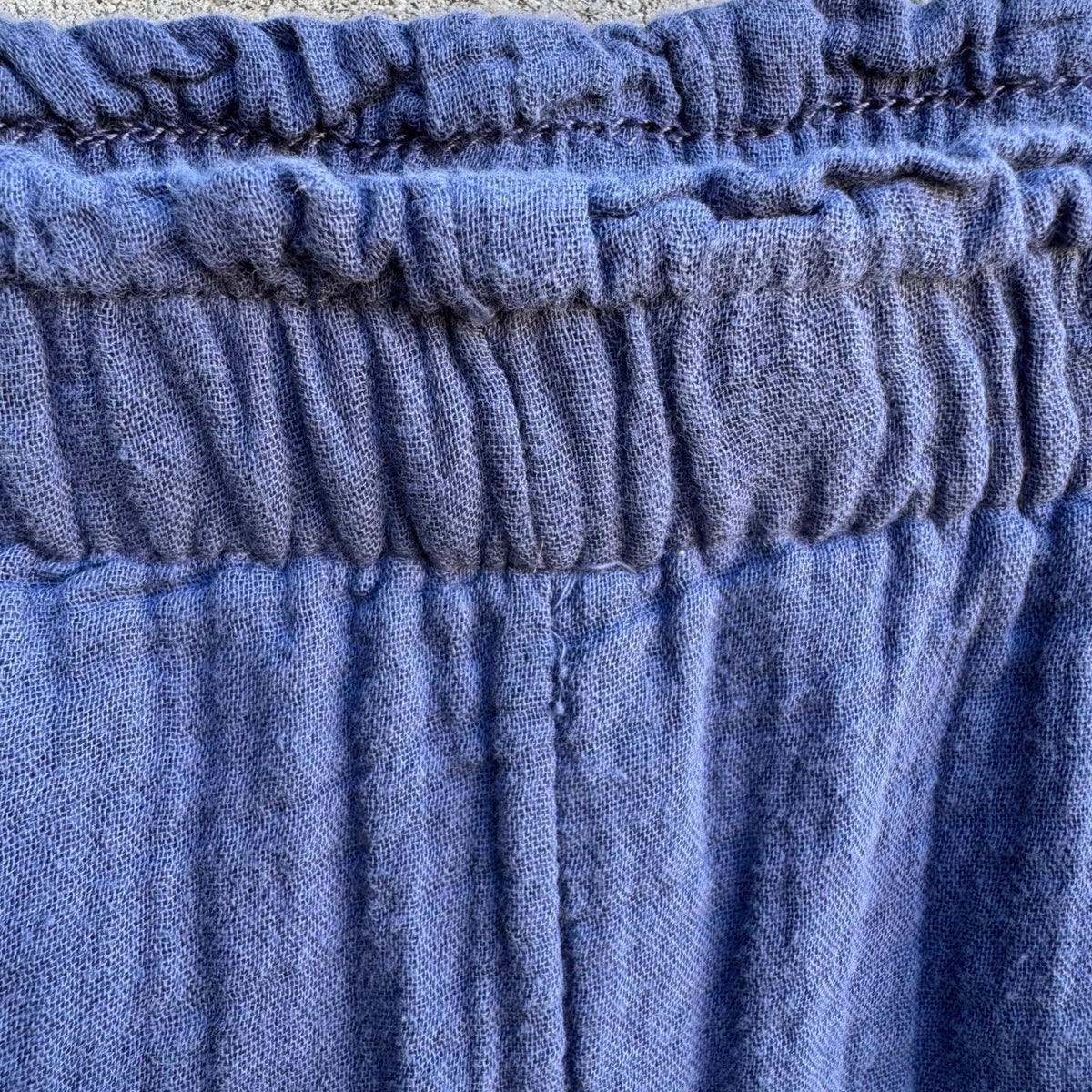 Coldwater Creek Coastal Lagenlook Boho Double Gauze Cotton Relaxed Pants Blue XL