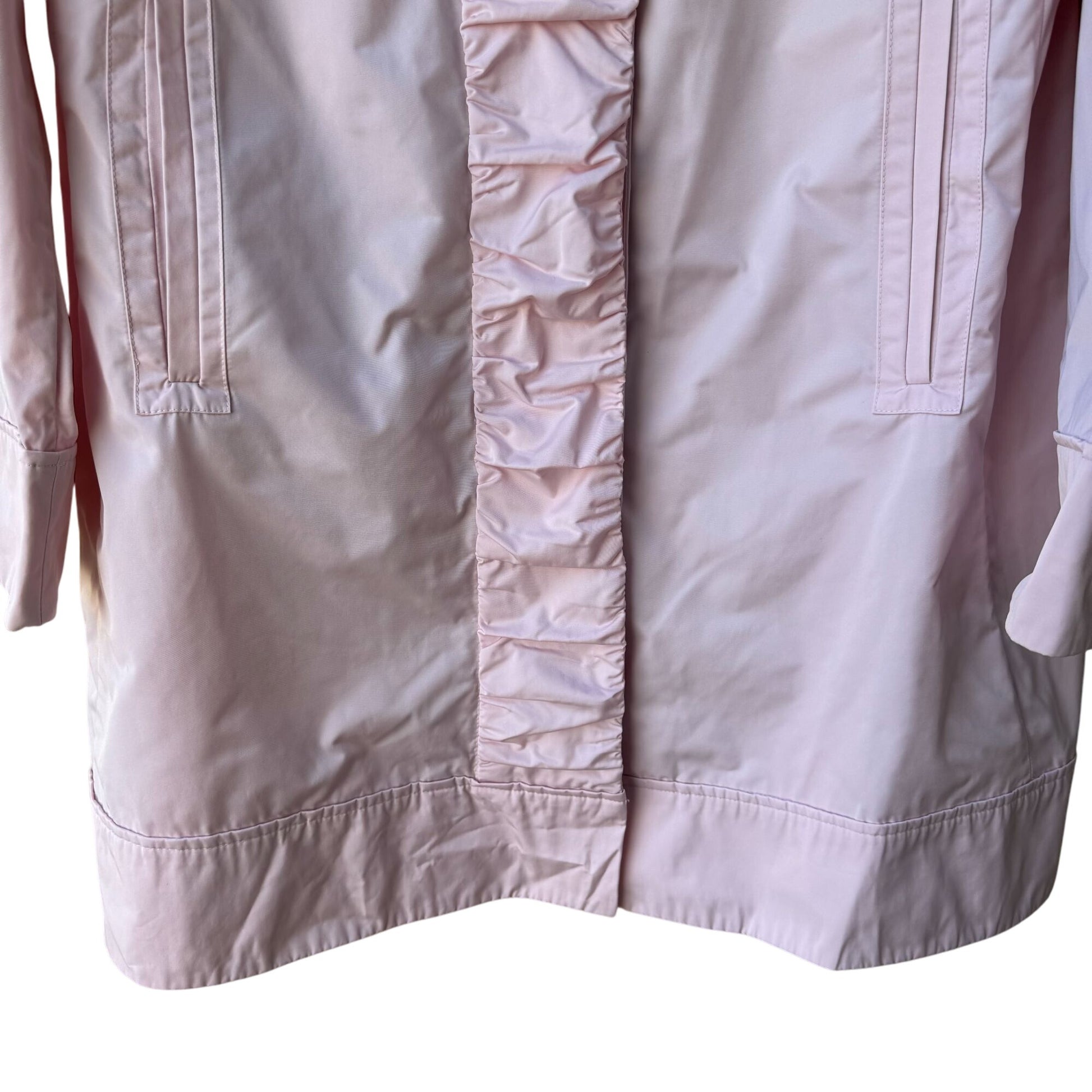 Rainforest Pink Womens Packable Lightweight Travel Ruffled Jacket Matching Pouch
