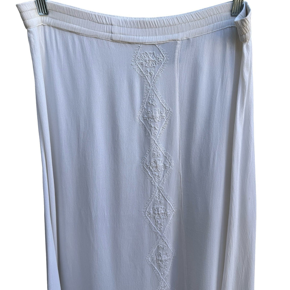 Anthony Mark Hankins Cottagecore Coastal Embroidered Boho Maxi Peasant Skirt S