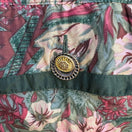 Switch River Edge Vintage Green Silk Floral Zip Up Retro Bomber Shoulder Pads Jacket M 3 image