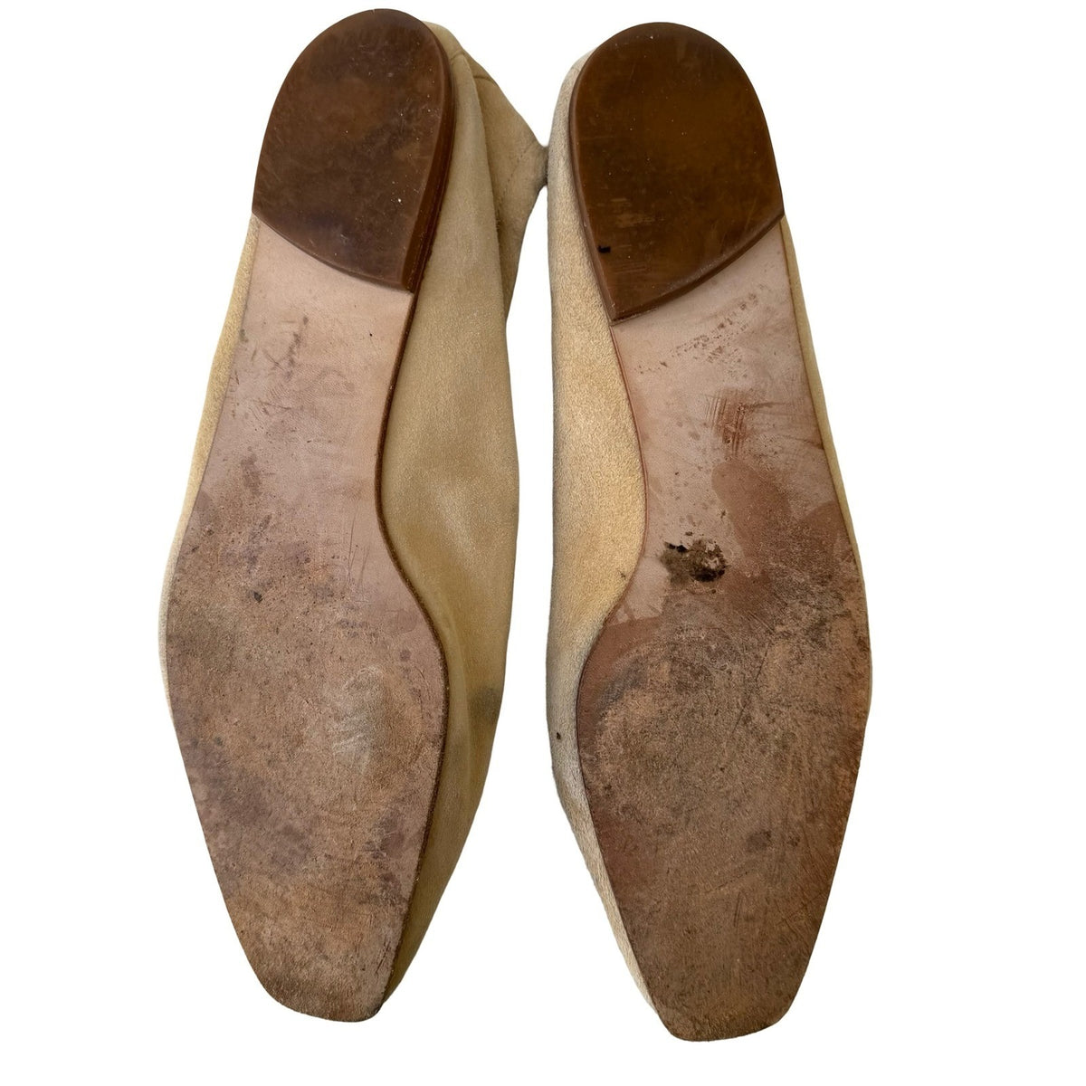 Stuart Weitzman Vintage Suede Almond Toe Luxury Minimalist Loafers Tan Womens 11