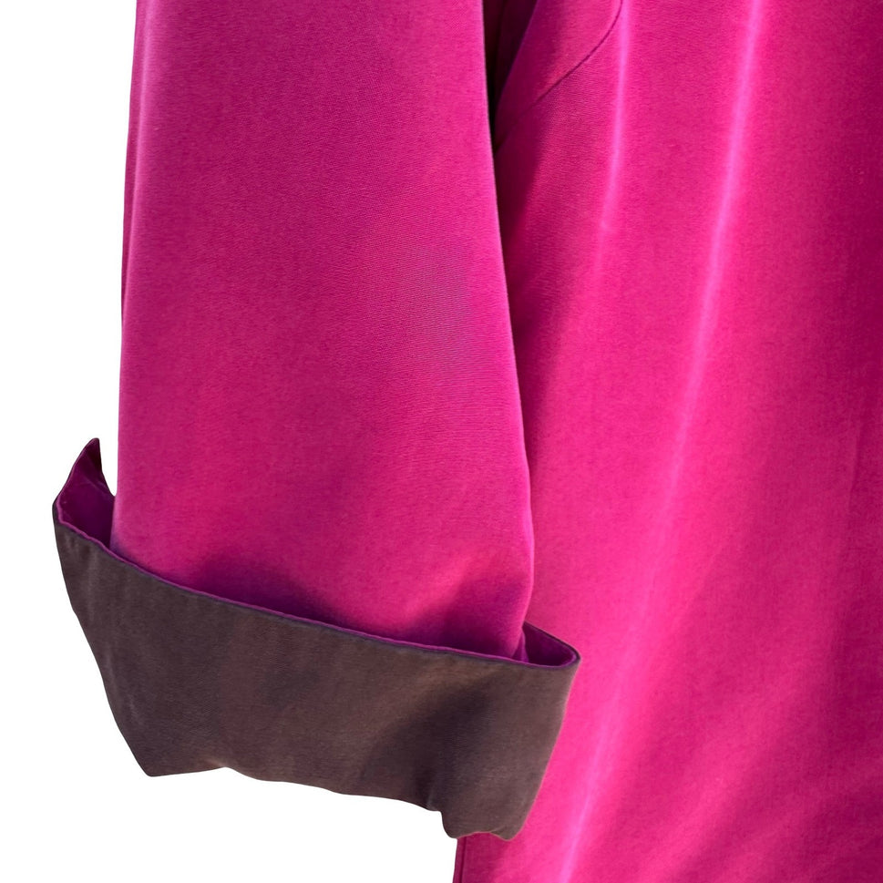 Islander Pink Resort Camp Collar Button Up Blouse 3/4 Sleeve Womens M Resortwear