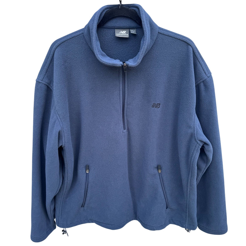 New Balance Athletics Navy 1/2 Zip Fleece Pullover Sweatshirt Mens XL Athleisure