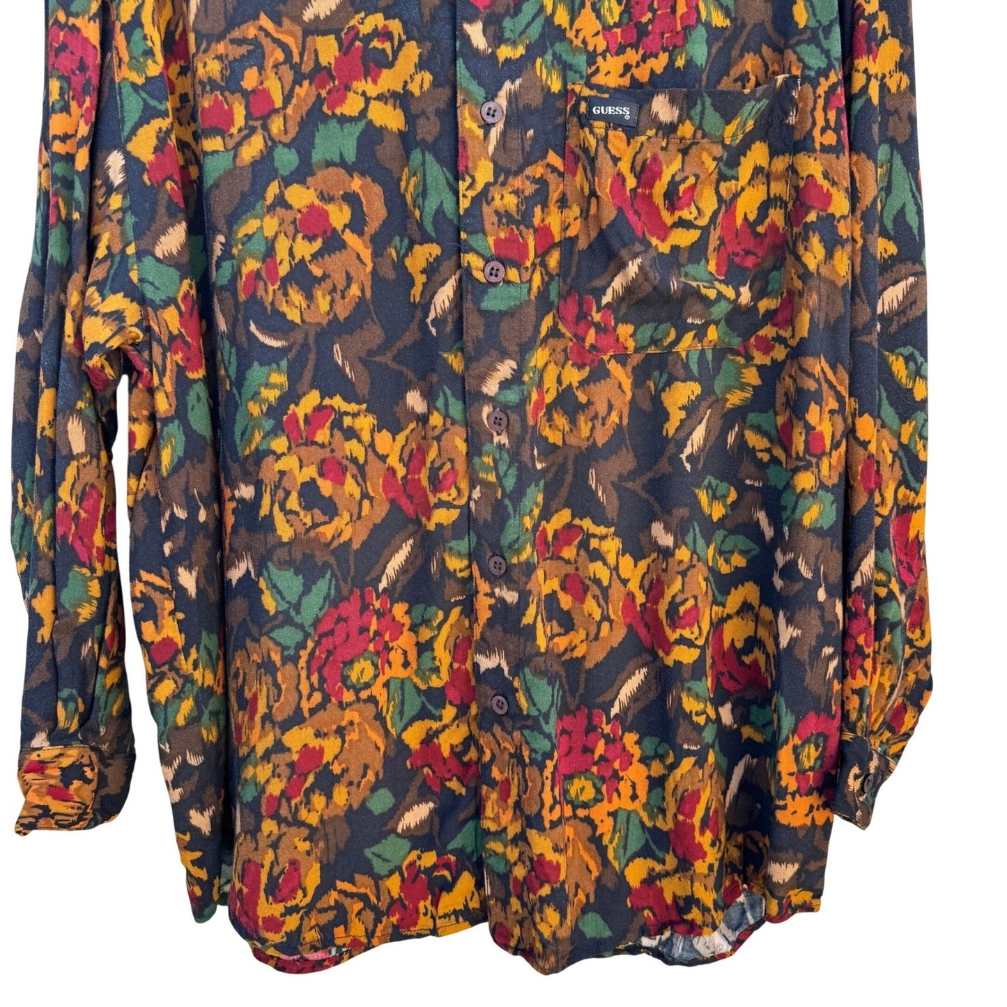 Guess Georges Marciano Vintage 90s Mens Small Floral Button Up Shirt IW77398
