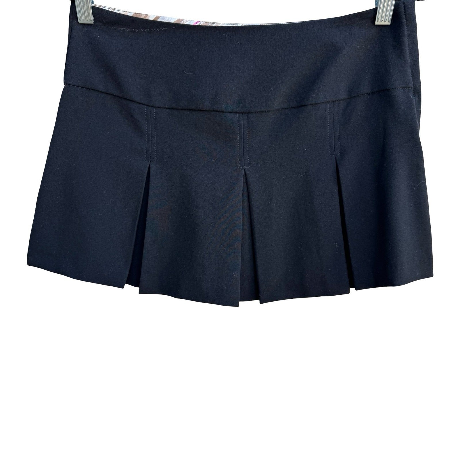 Rewind Y2K Grunge Schoolgirl Mall Goth Pleated Low Rise Micro Mini Skirt Black M
