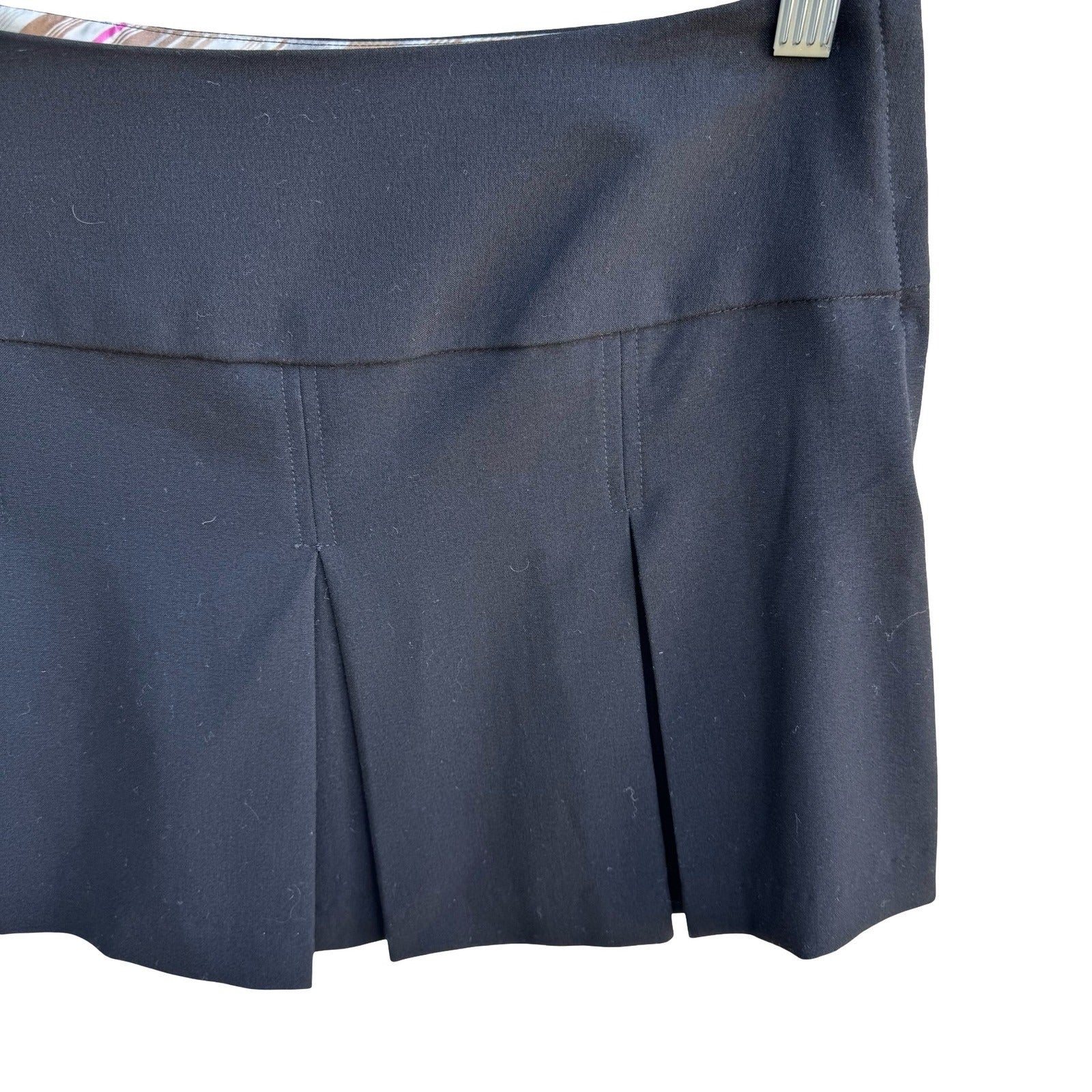 Rewind Y2K Grunge Schoolgirl Mall Goth Pleated Low Rise Micro Mini Skirt Black M
